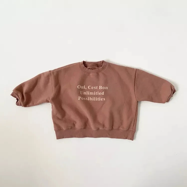 Зимняя одежда, Детский свитшот с длинным рукавом и буквенным принтом, пуловер, свитер, свитшот для маленьких девочек, толстовки