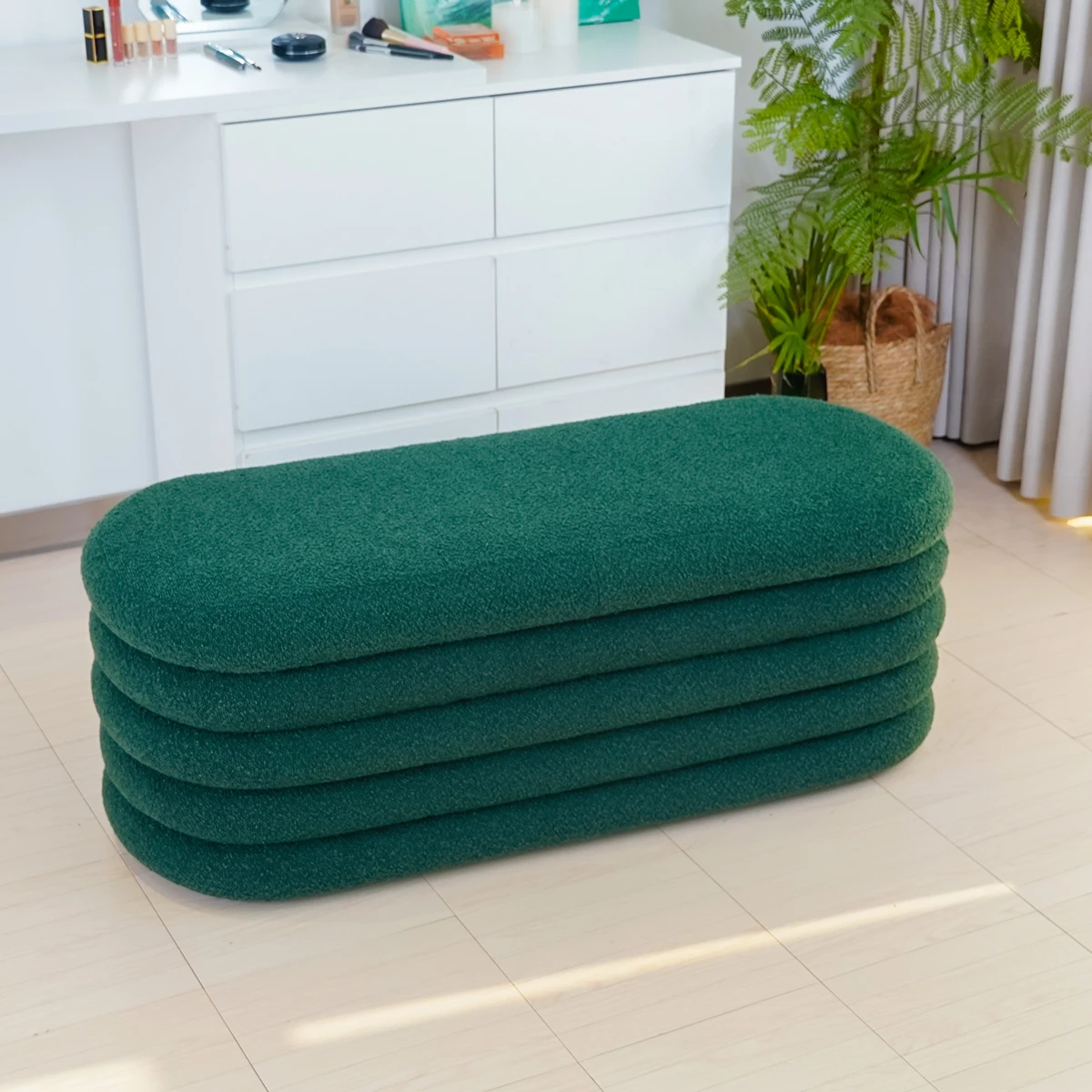 New Design Big Ottoman Bench Velvet Stool Bed End Bench Seat