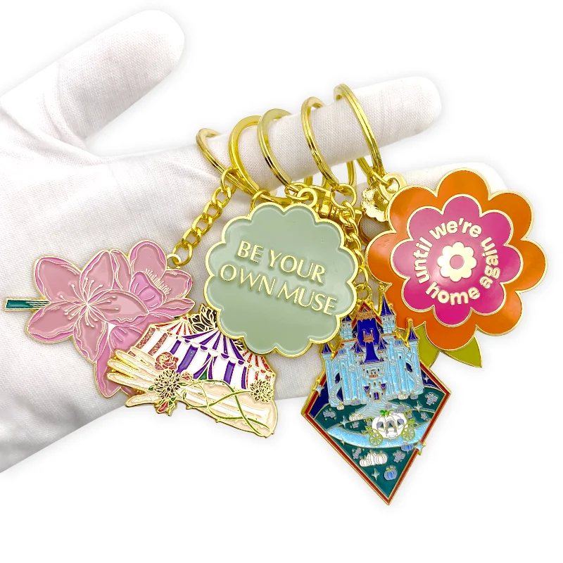 Make Your Own Logo Custom Keychain Charms 2d 3d Zinc Alloy Iron Metal Key Ring Soft Enamel Black Key Chains for Children