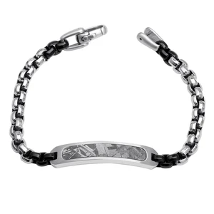 Tizti Jewelry Modern Stainless Steel Box Chain Black Plated Bracelet Fashion Jewelry Meteorite Bracelets