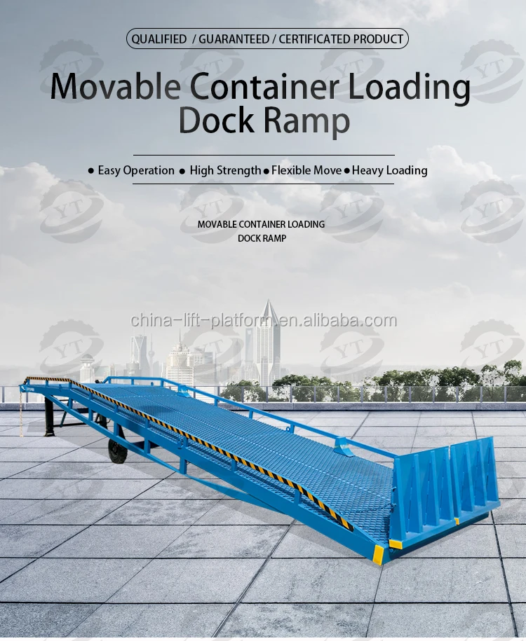 Manual Forklift Loading Ramp Hydraulic Container Load Ramp With Dcqy12 ...