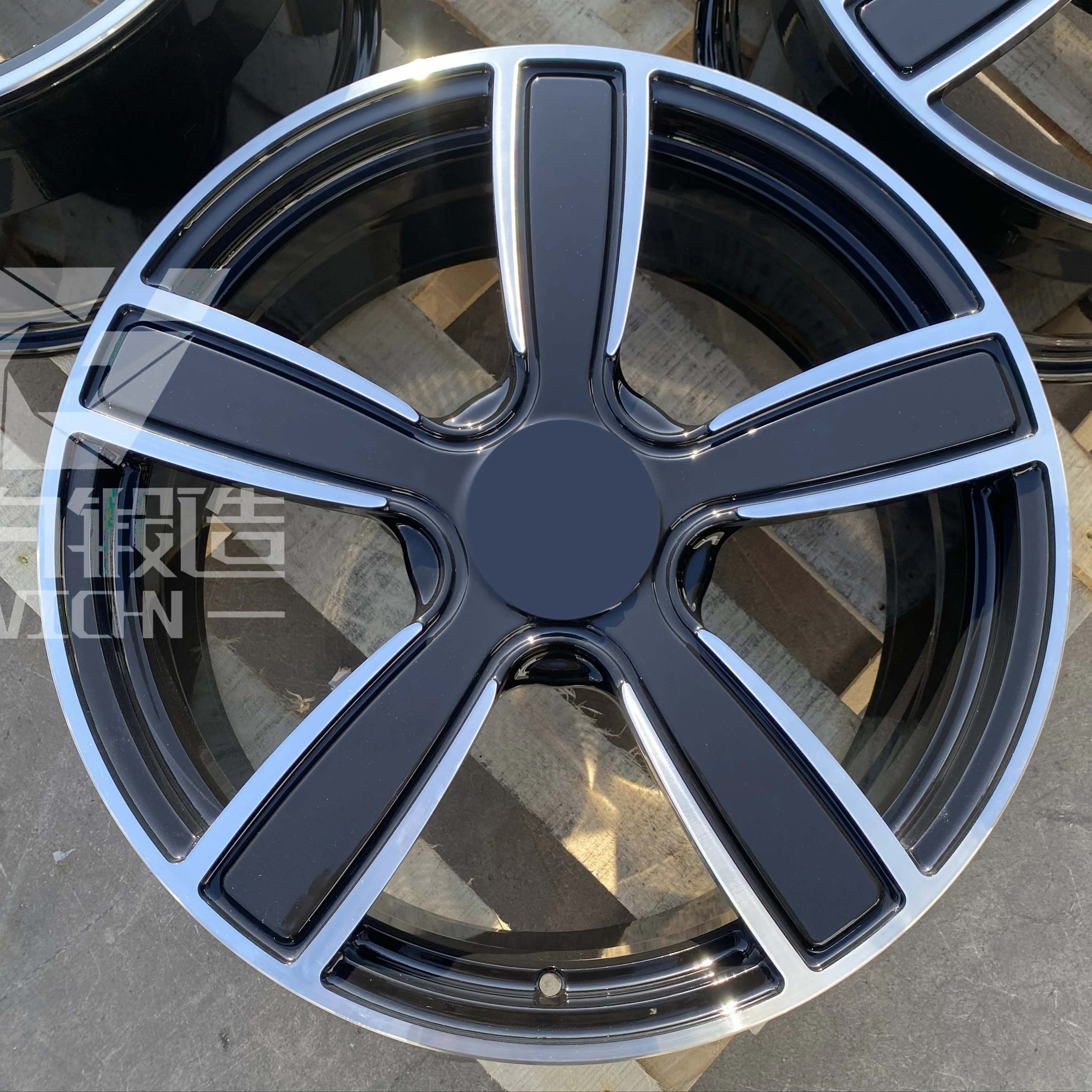 GVICHN gloss black with machine lip aluminum alloy forged wheel 17 18 19 20 21 22 inch high quality rims 5x112 5x114.3 5x120