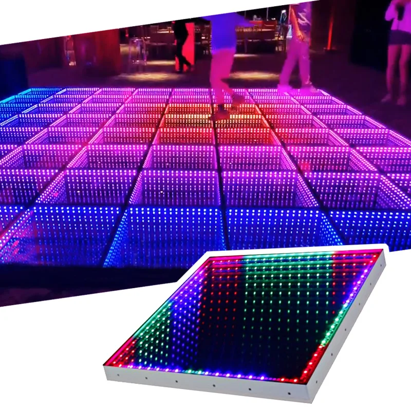 Marslite Rgb Panels Infinity Interactive 3d Led Dance Floor Wedding Effects Sparkle Infinity Led Dance Floor