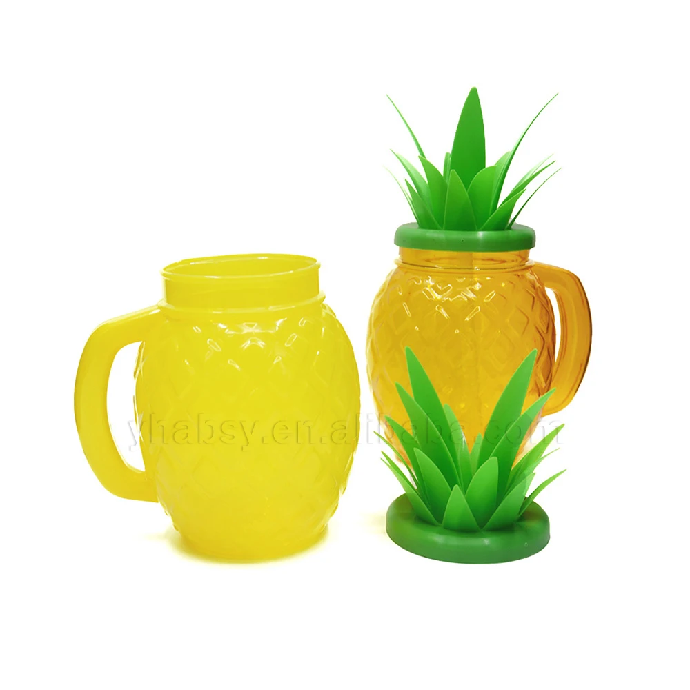 Большие большие пивные кружки zhejiang 28 унций, пластиковая Коктейльная чашка с ананасом и логотипом, с соломинкой