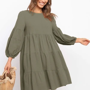 Dresses Women Popular Style Cotton Design Oem Linen Loose Blouse Mini Dress