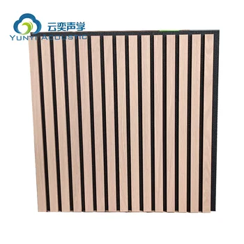 Customized Akupanel Nature Smoky Oak Wooden Walnut Veneer Slat 60*60 Sound Proof Akustik Panel Acoustic Wall Panel