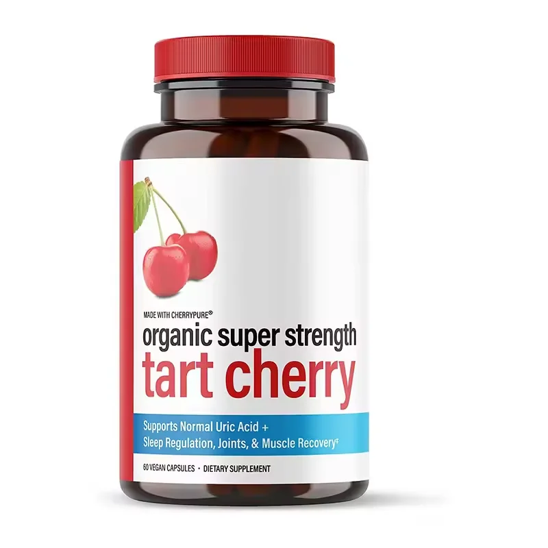 Super Strength Organic Montmorency Tart Cherry Supplement Non GMO Veggie Capsules