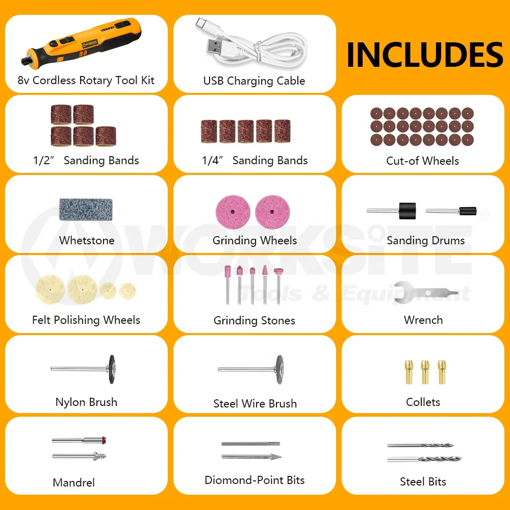 worksite customized 8v max rotary tool