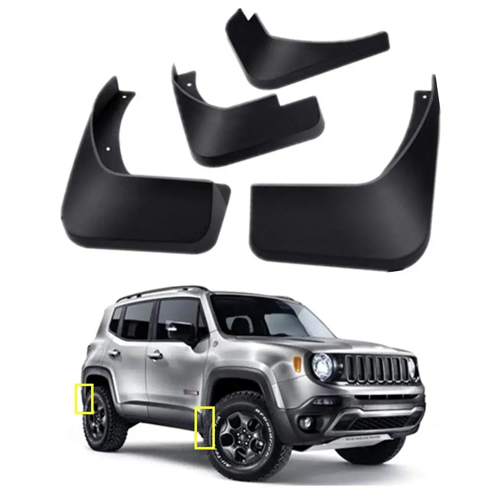 Auto parts for Mud Flaps Kit for Jeep Renegade 2015-2021 Mud Splash Guard Front and Rear 4-PCS Set