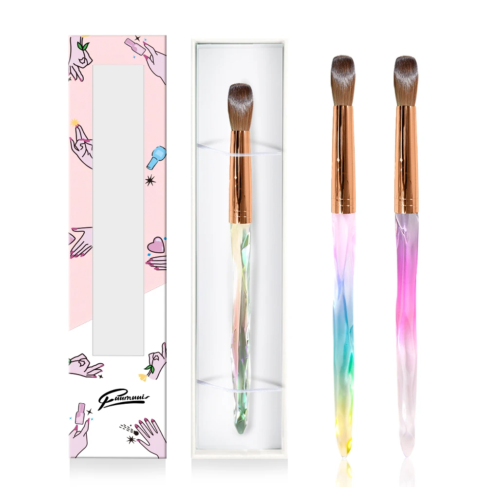 High End Real Acrylic Brush Pure Kolinsky Germany Flat 100 Nail