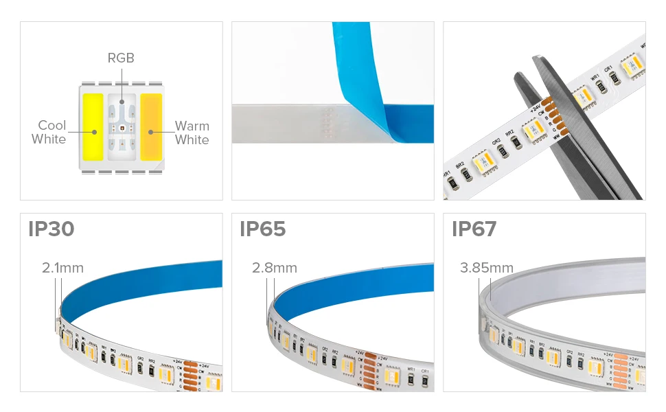 Btf Lighting Rgbcct 5 Colors In 1 Led 6leds M 5050smd Rgbw Rgb Dimmable Tunable Color