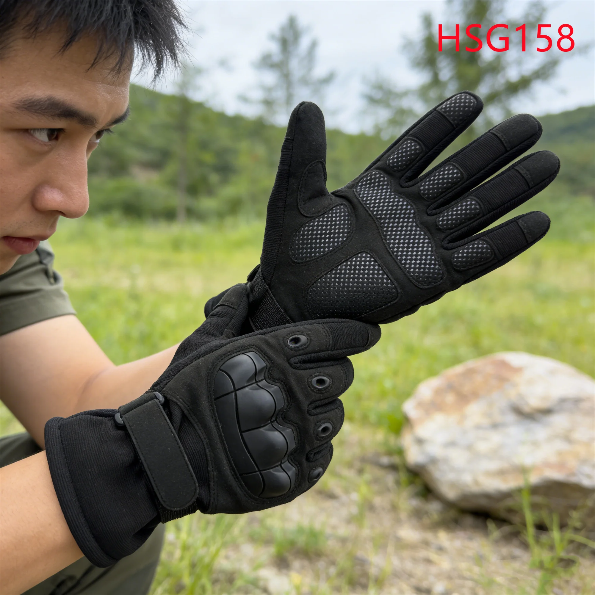 HY,Five-finger Touchscreen Knife-resistant Tactical Gear Gloves All Weather Impact Resistance Multi-color Fighting Gloves HSG158