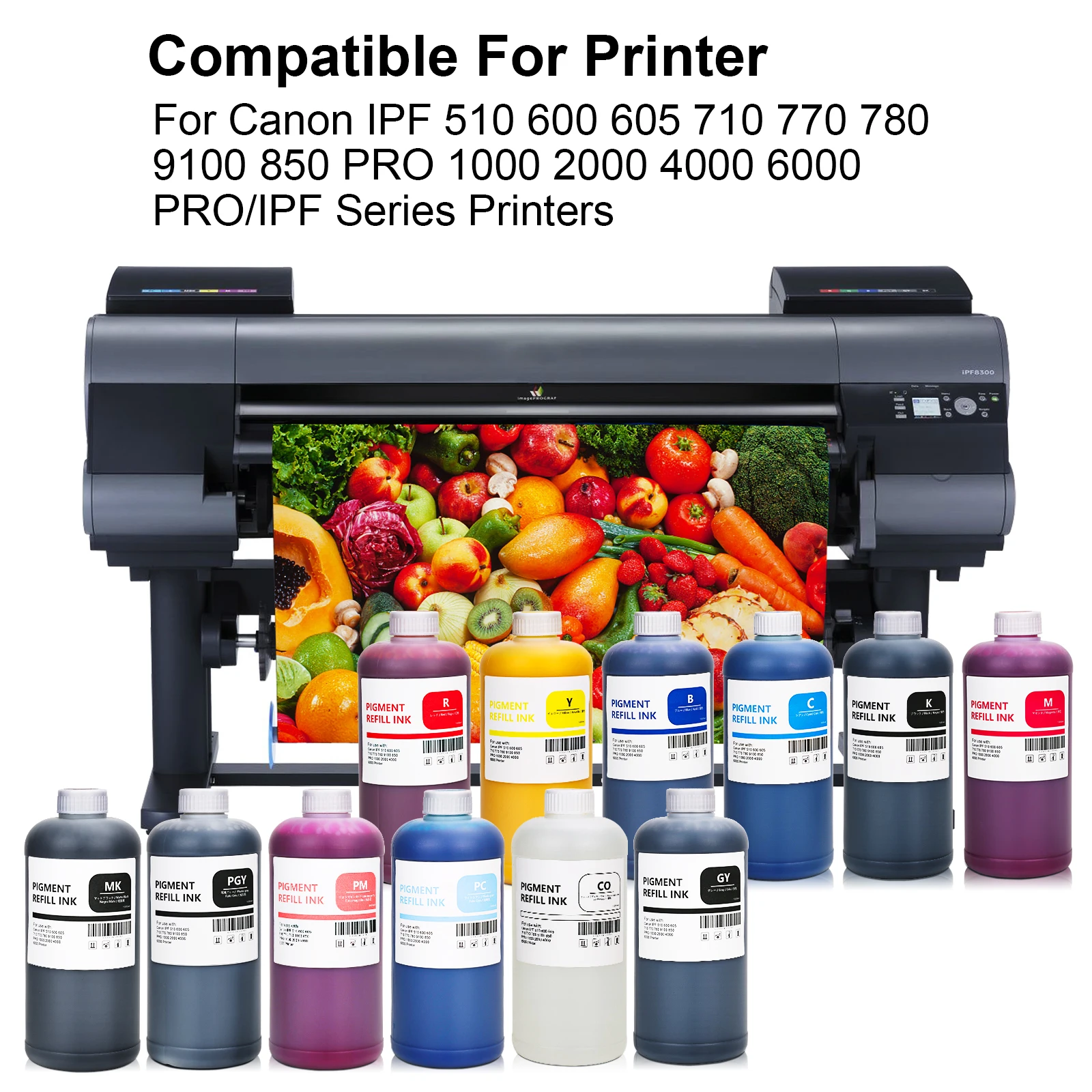キャノンPRO-1000用12色1000ml顔料インク、大判プリンター用