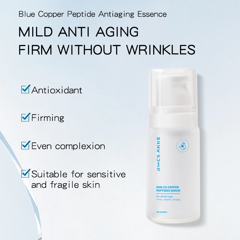 Ghk-Cu Anti Aging Facial Serum Anti Wrinkle 24K Gold Blue Copper Peptide  Skincare Face Serum