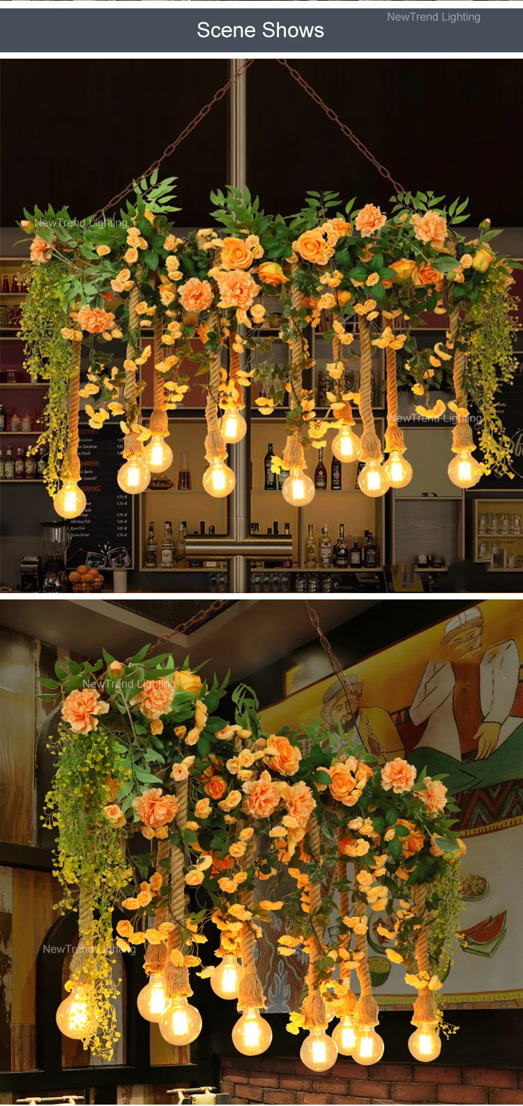 cpl 331 green nature inspired indoor restaurant wedding decoration led chandelier pendant light-4