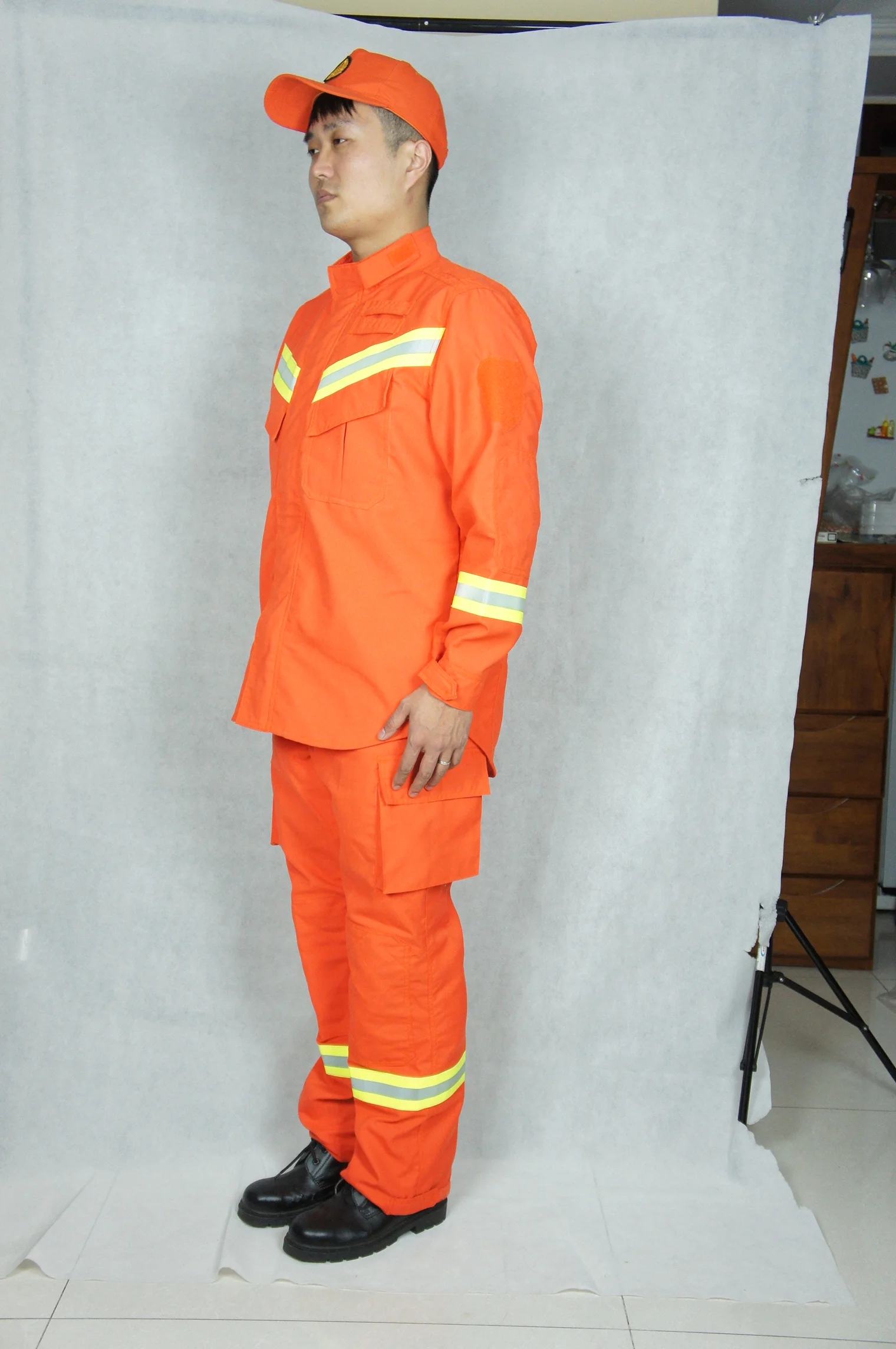 Orange Aramid fire fighting fireman urban search and Rescue suit safety uniform flame retardant