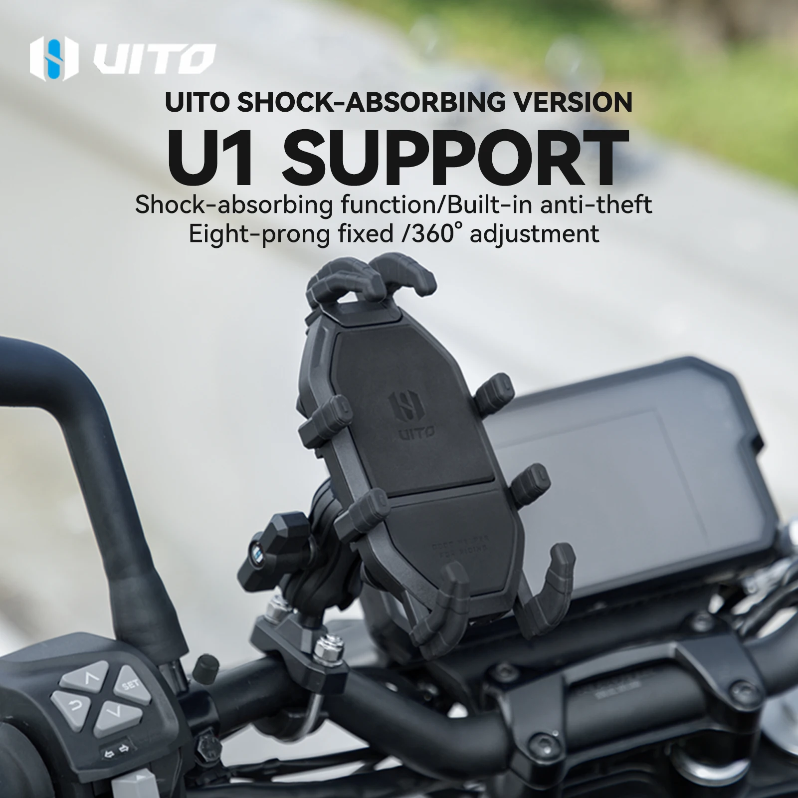 Four Pillars Cushioned Shock Phone Holder For Motorcycle Mobile Phone Holder For Bike And Motorcycle Mobile Phone Holder supplier