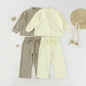 New Arrivals 2pcs Baby Set Stripe Baby Cotton Knitted Kid Boy Outfit Set