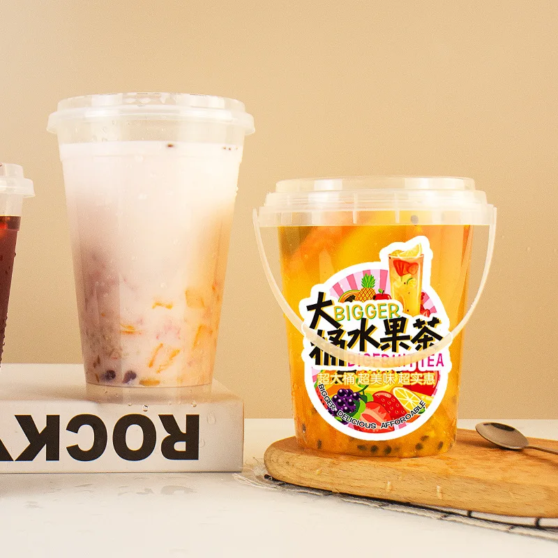 Big Size 500ML 1000ML 1500ML 2000ML Food Grade Package Bucket Good Leakproof Takeaway PP Bucket With Handle
