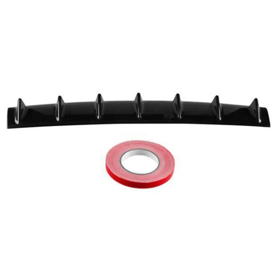 Tiypeor Shark Fin Diffuser 7 Fin Universal Carbon Black Rear Bumper Lip Diffuser Shark Fin Back Splitter Spoiler ABS Plastic