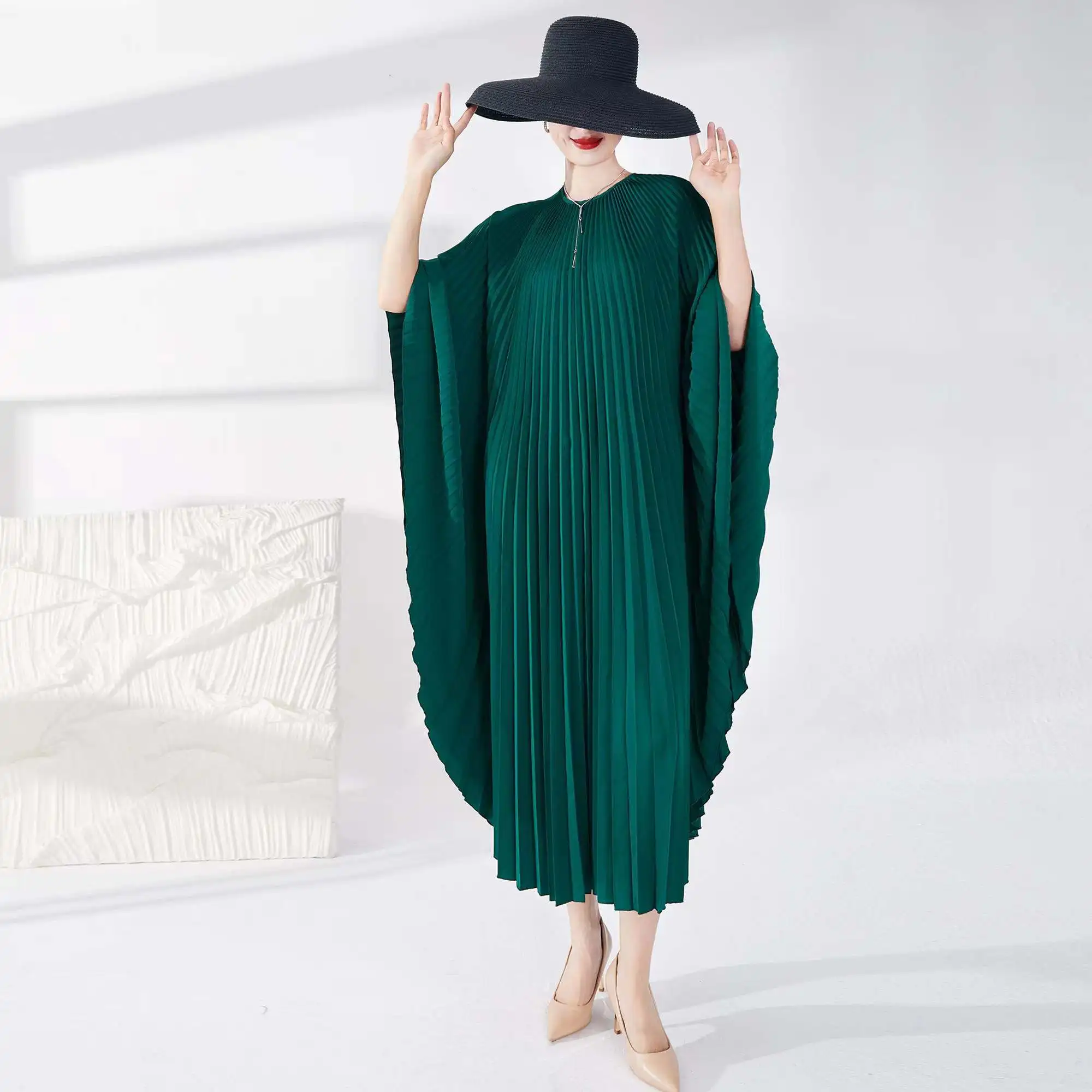 sheen clothing dresses Sheen Fashion Plus Size Pleated Midi Dress