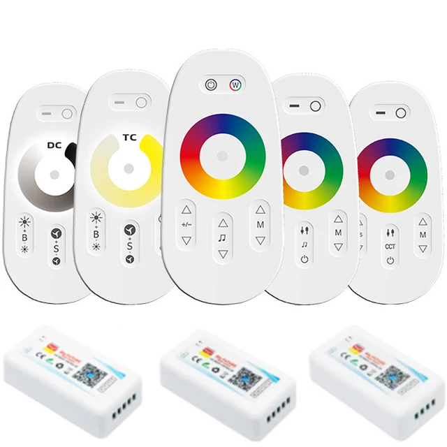 Hot Sale Wireless 6A 2 3Channels RF 2.4G Full Touch Dimmer Screen RGB LED Controller with Remote for RGB LED Strip Light