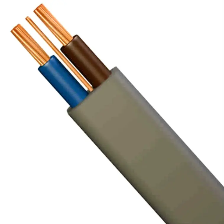2 Core 3 Core Parallel Flat Line PVC Insulated BVVB 99.99% Copper Electric Wires and Cable