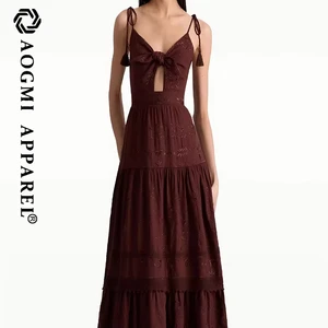 Luxury Vintage Ladies' Printed Satin A-Line Maxi Dress with V-Neck Spaghetti Strap Anti-Wrinkle & Eco-Friendly Features