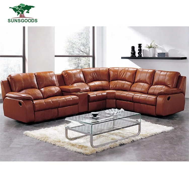 leather corner sofa and recliner chair