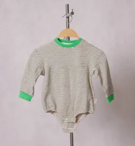 New OYV Snap Crotch Shirts for Infants and Toddlers Round Neck Horizontal Stripe Breathable Jumpsuit