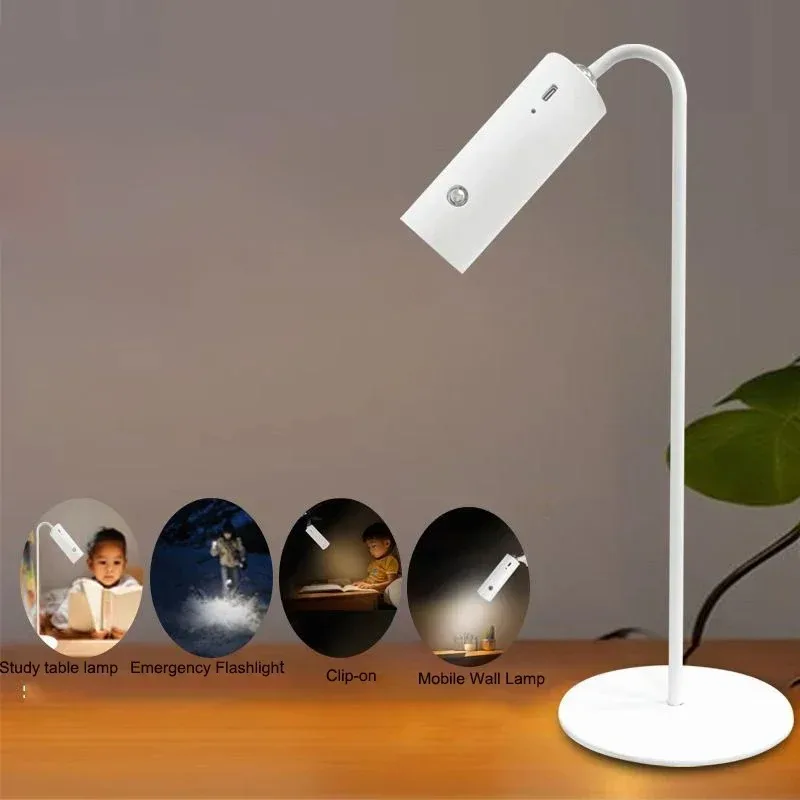 USB Rechargeable LED Touch Switch Desk Lamp Children's Eye-care Night Light Bedside Bedroom Reading Dimmable Folding Desk Lamps