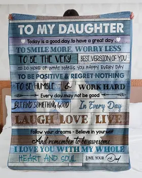 Personalized To My Daughter Fleece Blanket From Dad Listen To Your Heart Customized Blanket for Thanksgiving Days Gift Dropship