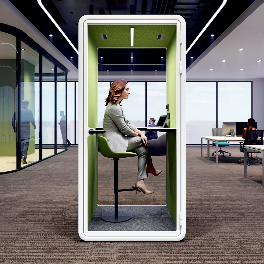 SilentBox Open Office Pod Soundproof Movable Phone Booth Modern Office Booth for Sale