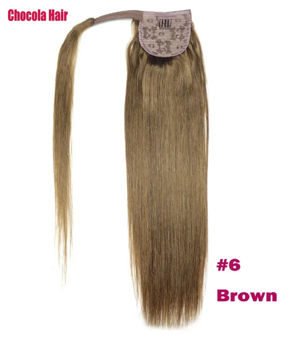 Chocola Brasilianisches Remy-Menschenhaar, Clip-In-Pferdeschwanz-Extensions, 100 % Echthaar, 40,6–45,7 cm, 60 g_voghion.com