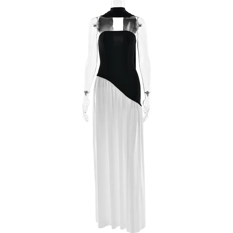 Hot New Spring Summer Models Sexy Backless Bust Slim Dress Open Fluttering Long Dresses