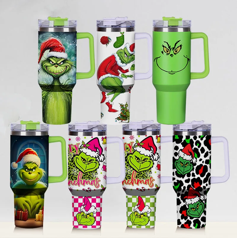 New Grinch Christmas 40 Oz Stainless Steel 40oz Tumbler Cups Wholesale