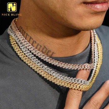 Affordable Trendy 18K Gold Plated Necklace Fashion Cuban Chain 10mm Cuban Link Hip Hop Rock 5A CZ Jewelry Rapper Jewelry for men