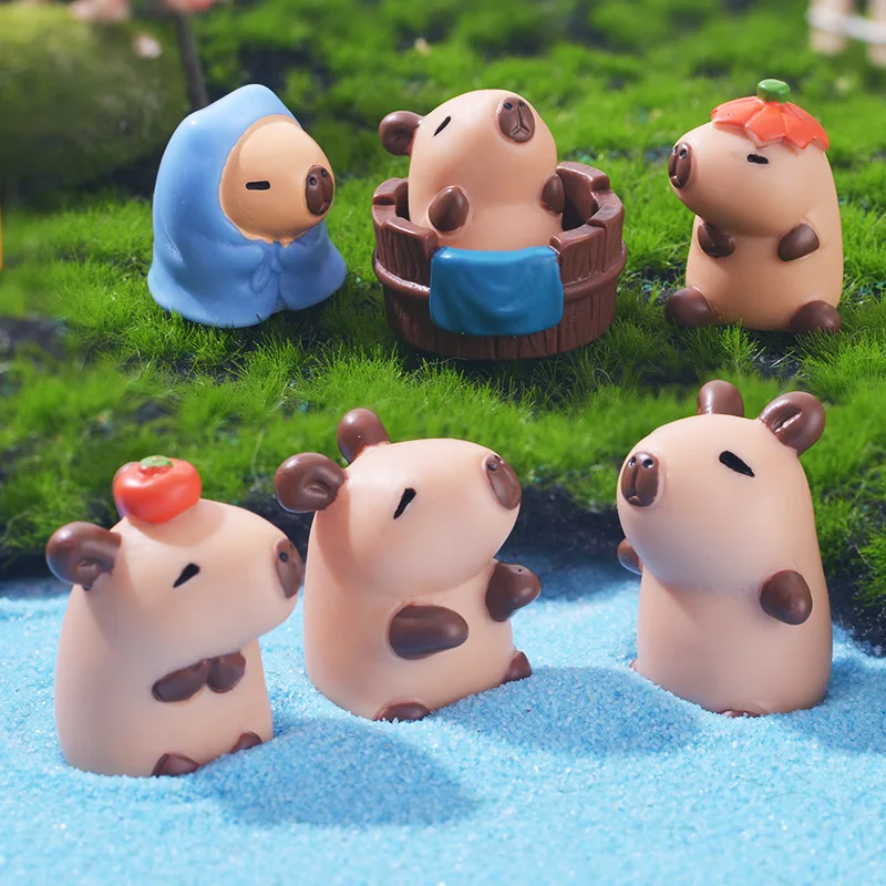 Lot de 100 petits capybara pour maison de poupée, animaux en résine pour travaux manuels, mini capybara pour jardin féérique, décoration d'aménagement paysager Lot de 100 petits capybara pour maison de poupée, animaux en résine pour travaux manuels, mini capybara pour jardin féérique, décoration d'aménagement paysager