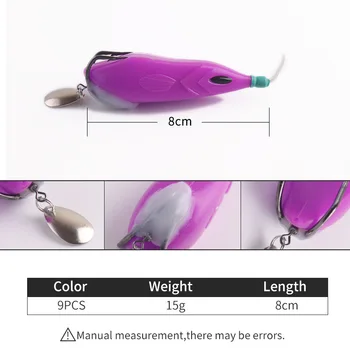 CHEERY Flying Fish Lei Frog 15g Silicone Live Bait Double Hook Blood Groove Long Casting Fishing Lure Set – Soft Lure – view 3