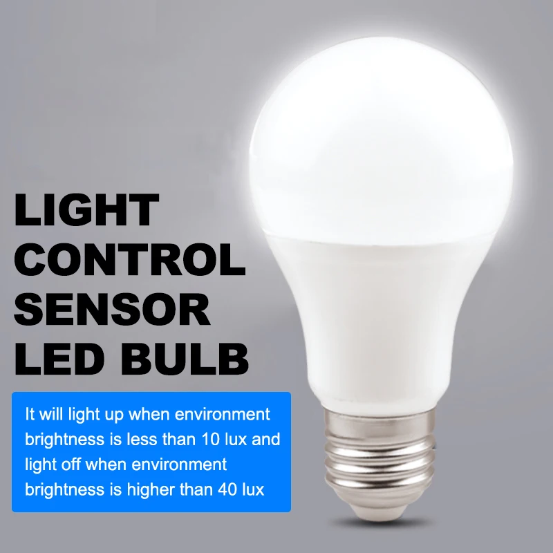 Dusk to Dawn Light Sensor Led Bulb A60 E27 9W Smart Led Lamp