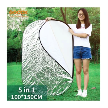 GODOX 5in1 Reflector Board 100x150cm Easy Carrying Photo Photography Reflector Oval Collapsible for Flash Light Foldable product image