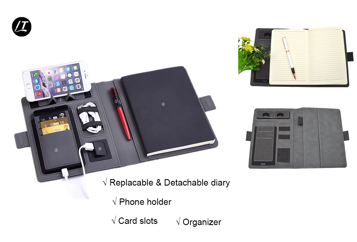 a5 agenda with power bank diary