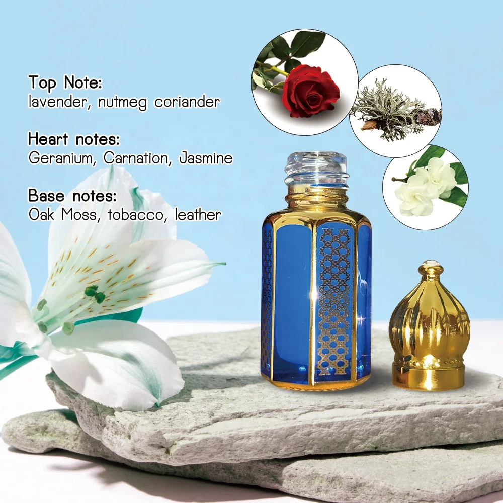 Private Label 10ml Golden Bottle Long Lasting Lavender Leather - Technical View