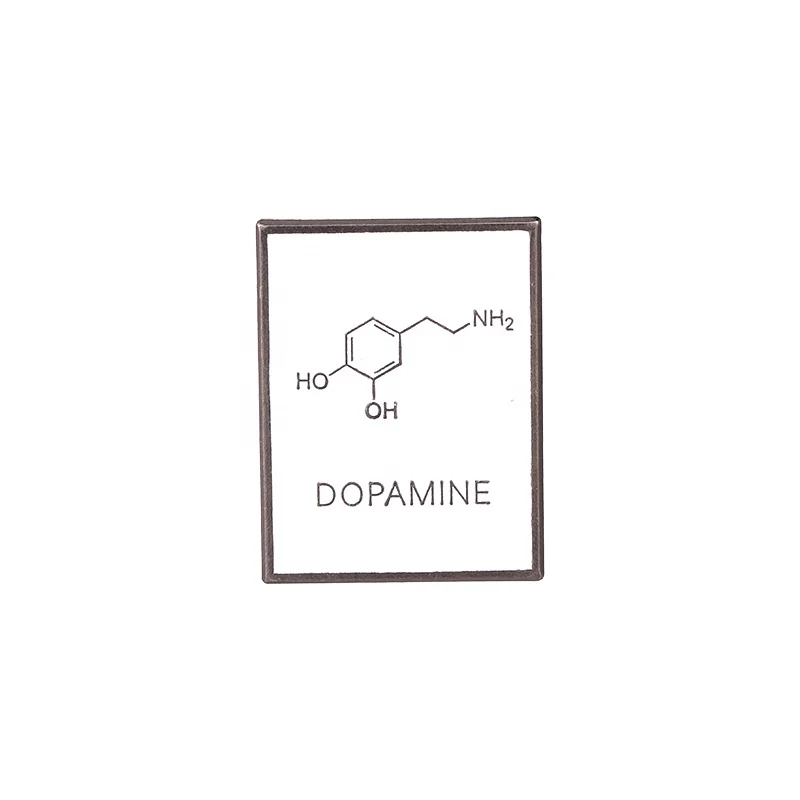 Customizable Metal for Lapel Pin Badge Chemistry Teacher's Chemical Molecular Structure Brooch Featuring Custom Caffeine Dopamin