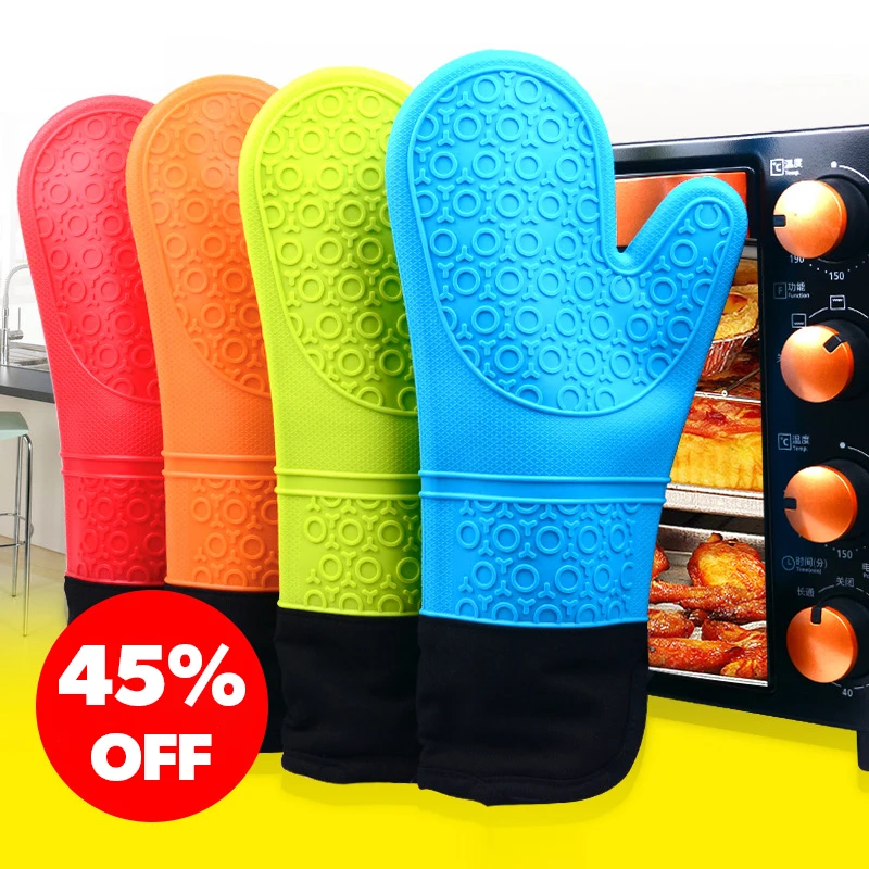 Silicone Anti-scalding Oven Gloves Mitts Kitchen Silicone Gloves Tray Dish  Bowl Holder Baking Insulation Hand Clip