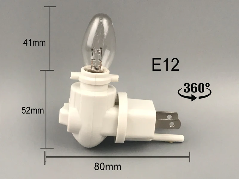 Etl Approved Usa Canada Switch Socket Lamp Holder Rotating Night Light
