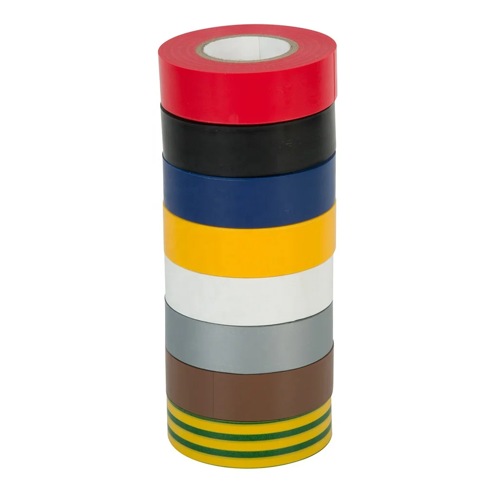 PVC Electrical Insulation Tape High Voltage Colored Flame Retardant Waterproof Electric Wire Vinyl Insulating Adhesive Tape