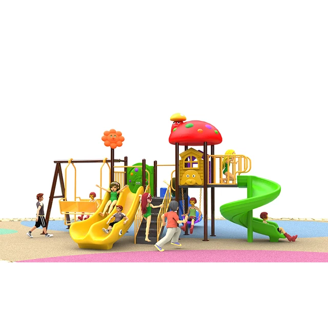 Children Cheap Playground Good Quality Double Slide Swing Equipment Kids Outdoor Playground