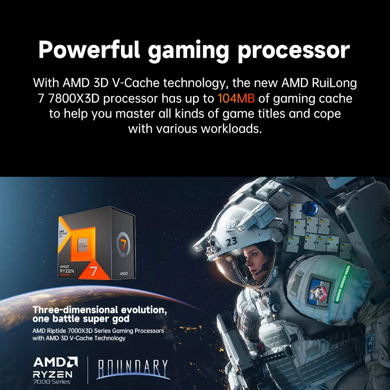 Processador AMD Ryzen 7 7800X3D 8 Cores 4.0 GHz para Desktop