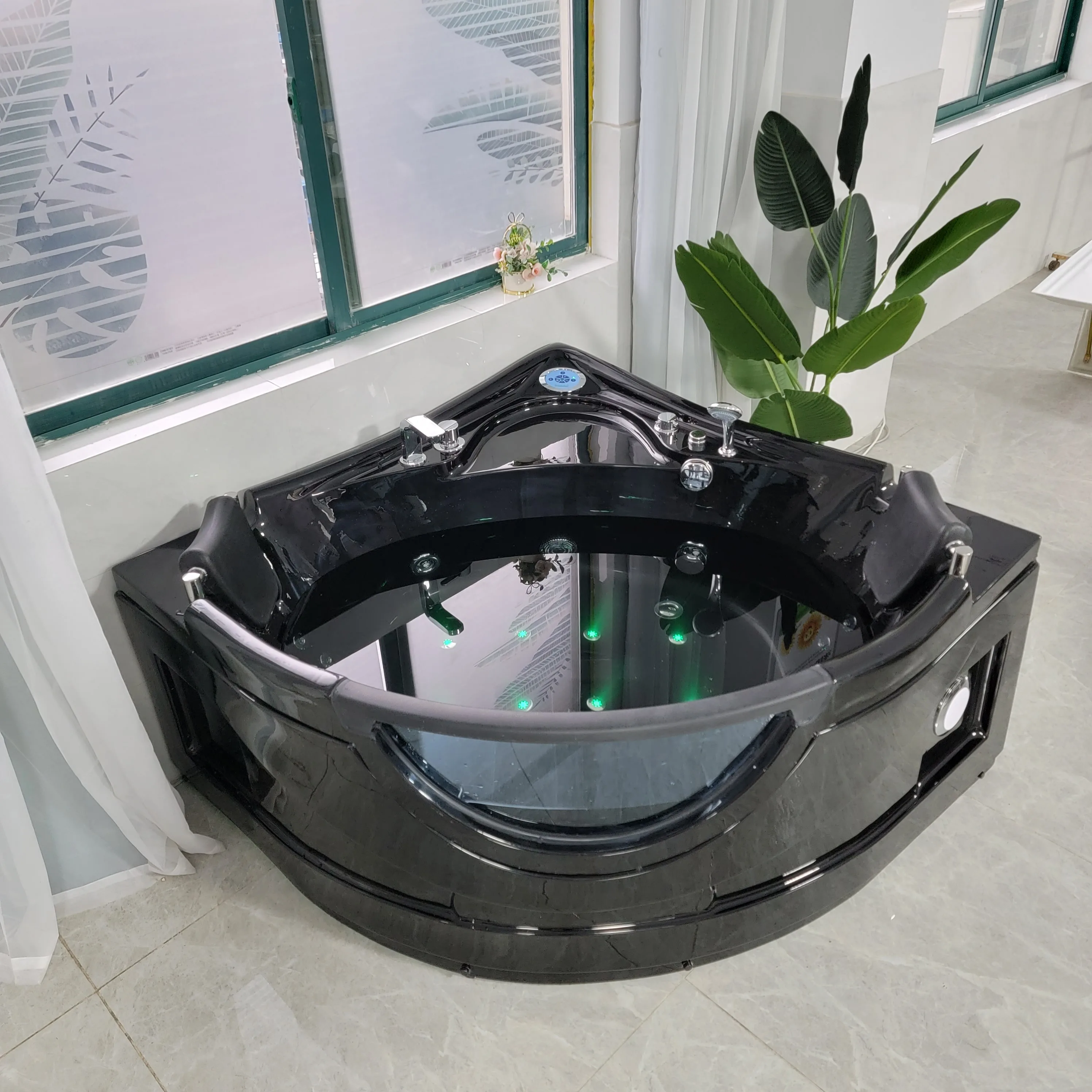 New Luxury Black Jaccuzzi Bathtub Spa Massage Bath Tub With Big Water